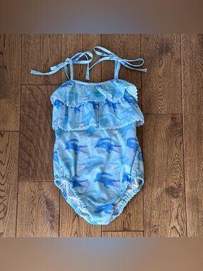 Smockingbird Alligator Ruffle Swimsuit size 6